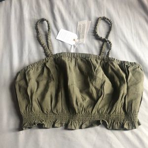 Cute olive green crop top